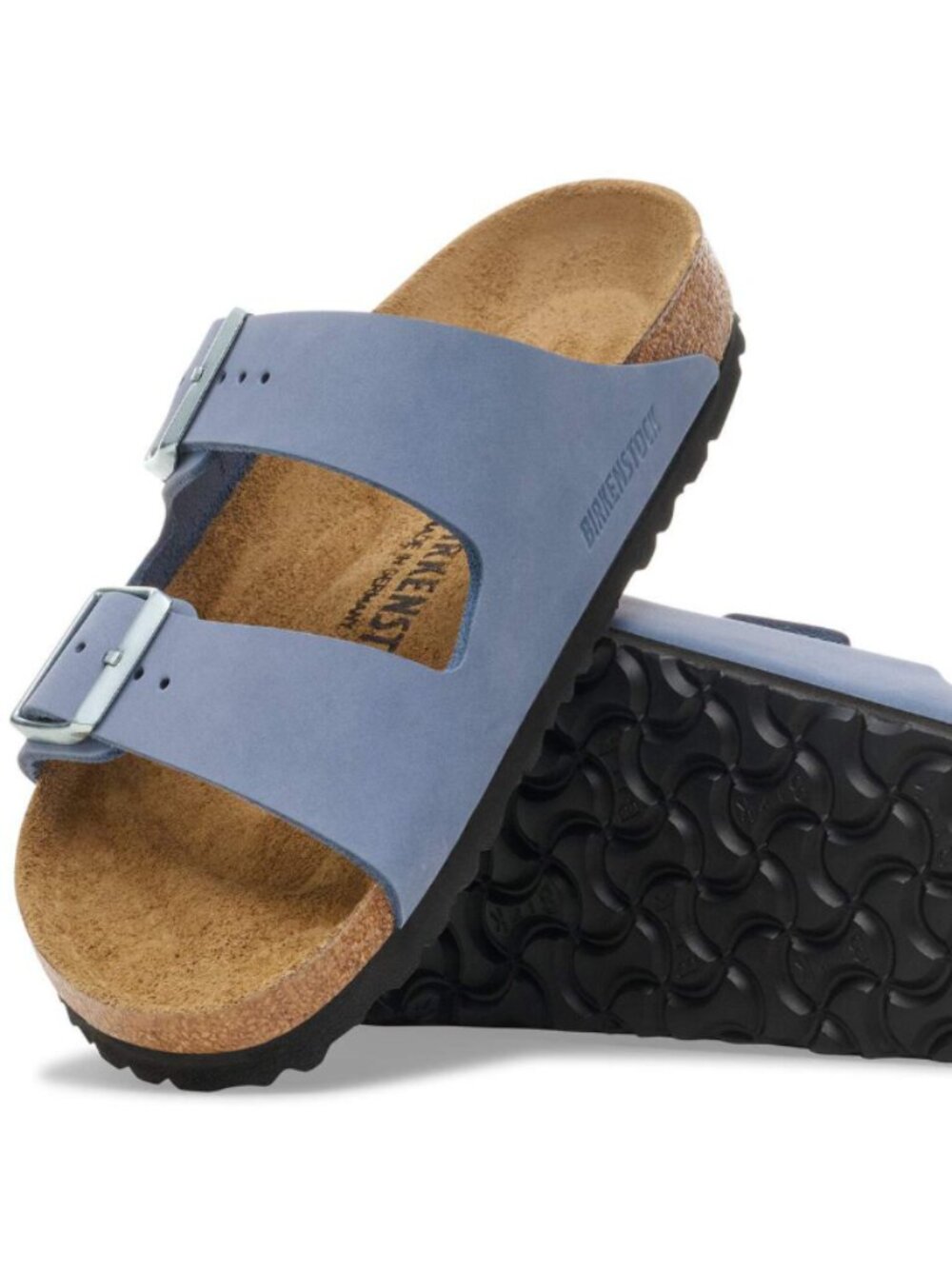 Birkenstock Arizona Stone Blue Nubuck Leather Regular Width Sandals